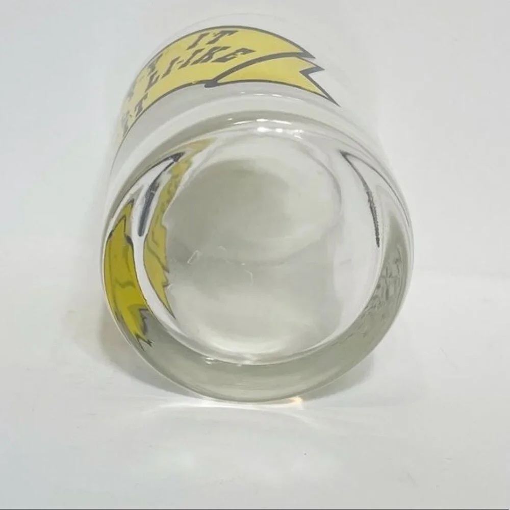Try-Y-Y It Youll Like It Vintage Yellow Bar Glass Tumbler 80s Collectible